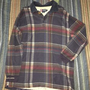 Vintage Chaps collared three button long sleeve